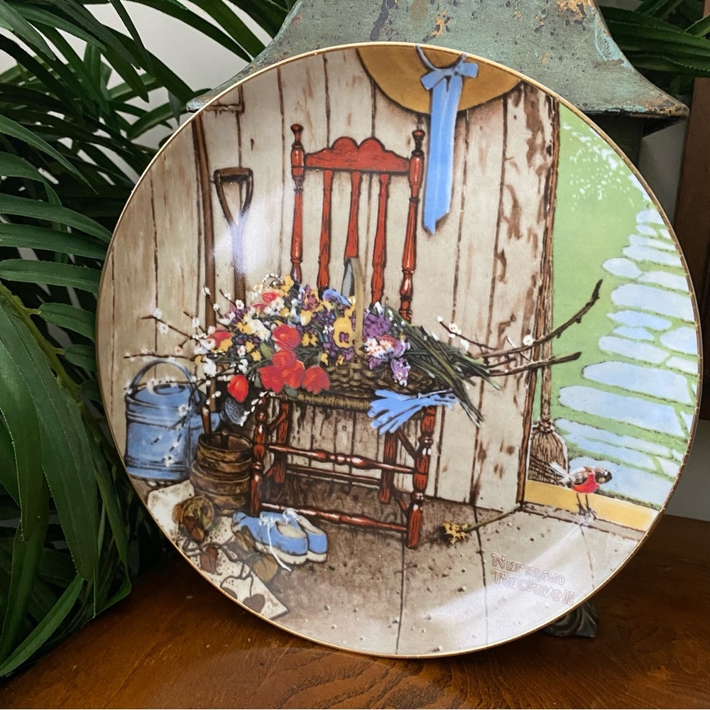 1984 Norman Rockwell “Spring Flowers” Collectors Plate Limited Edition